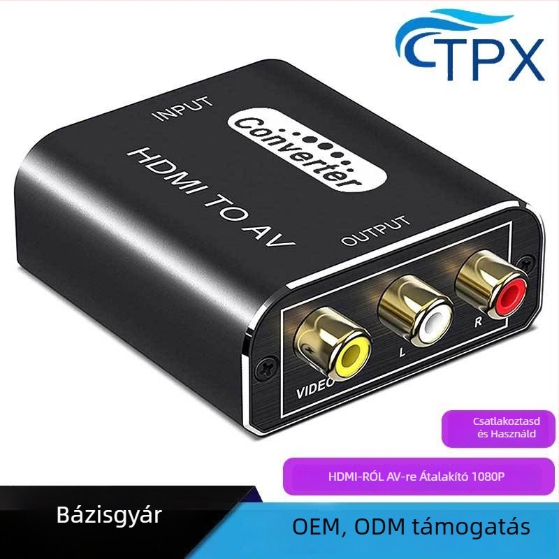 HA-308A HDMI–ról AV-ra konverter, 1080P, USB tápellátás, kompatibil különböző set-top boxokkal és DVD lejátszókkal