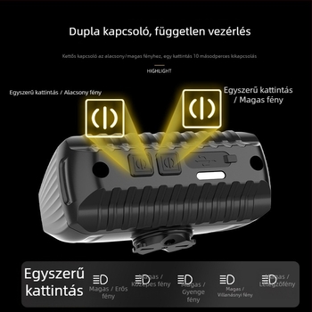 Kerékpár világítás alumíniumötvözet testtel, kettős LED-del, könnyű és hordozható, út- és terep kerékpárokhoz