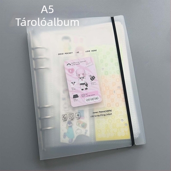 Oldalankénti tárolóalbum matricák és kivágott kártyákhoz, több stílus; belső oldalak anyagai: műanyag, PVC, papír, PP; alapcsomagolás