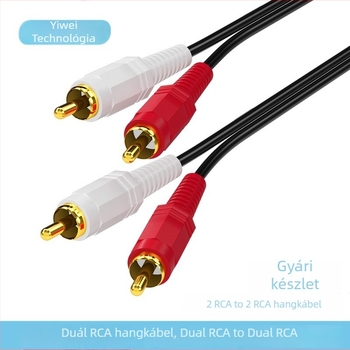 2RCA audio kábel, aranyozott rézmaggal, kompatibilis digitális eszközökkel