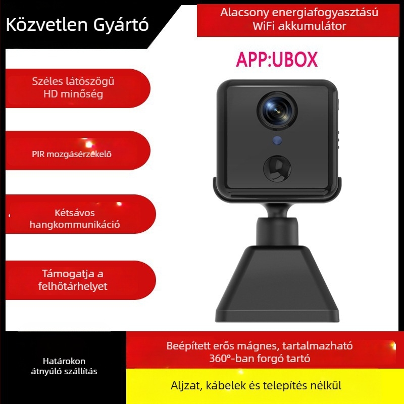 Babafigyelő vezeték nélküli Wi‑Fi kamera, 1080P, 2,4 mm objektív, PIR mozgásérzékelés, beltéri használatra, éjjellátás 10 m-ig