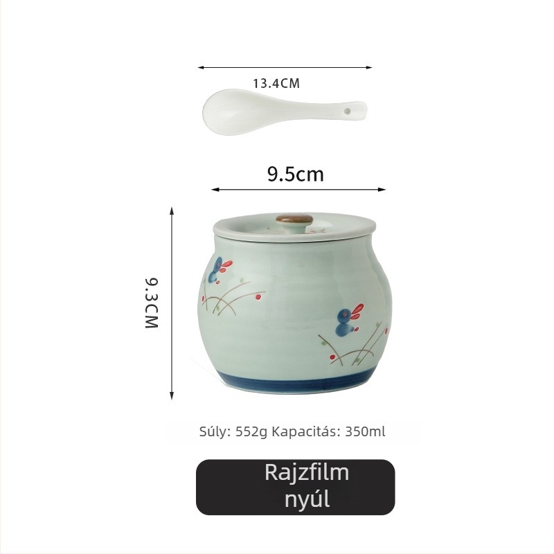 Kerámia olaj- és fűszeres edény, japán stílus, márka Golden Chef Lang Shi, nyomtatott logó, első osztályú minőség