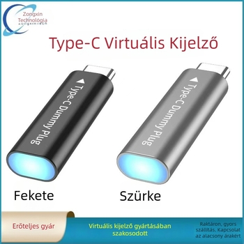 Type-C virtuális kijelző adapter — 4K felbontás, Windows 7 kompatibilis, távoli ébresztés nem támogatott, energia-gazdálkodás nem támogatott