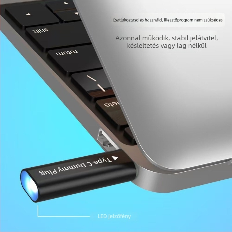 Type-C virtuális kijelző adapter — 4K felbontás, Windows 7 kompatibilis, távoli ébresztés nem támogatott, energia-gazdálkodás nem támogatott