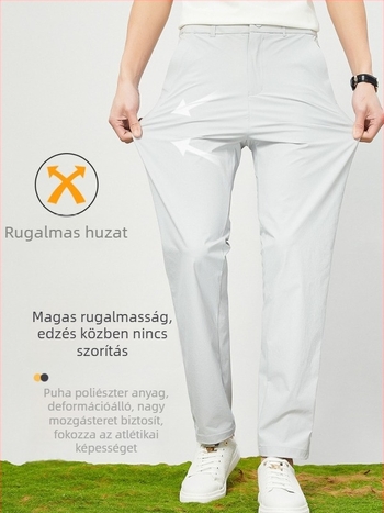 Gyorsan száradó nadrág, nejlon anyagú, egyszínű mintázat, férfiaknak
