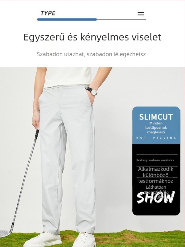 Gyorsan száradó nadrág, nejlon anyagú, egyszínű mintázat, férfiaknak