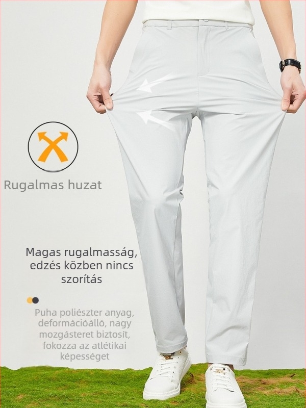 Gyorsan száradó nadrág, nejlon anyagú, egyszínű mintázat, férfiaknak