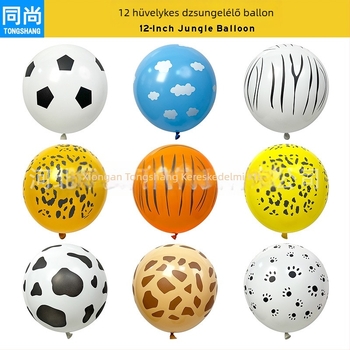 Latex ballon, játékbalon, kör alakú forma, rajzfilmszerű minta, logónyomás elérhető