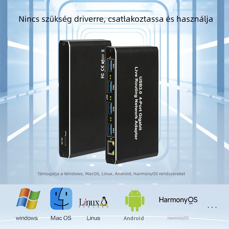USB 3.0 4-portos USB hub, modell X560, jelátviteli átalakítás, 480P, Plug and Play, távoli ébresztés nélkül, energia-gazdálkodás nélkül