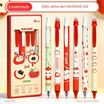 Rajzfilm-stílusú törölhető toll, nyomógombos mechanizmus, műanyag test, ST hegye, ST tollfej, dobozos csomagolás