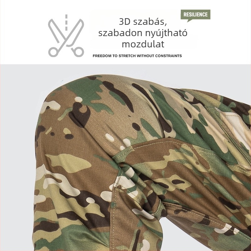 Férfi kamuflázas nadrág kültéri használatra – könnyű, lélegző, kopásálló és szennyeződésálló