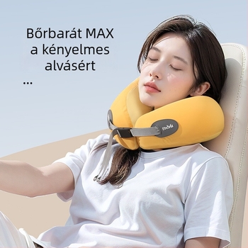 Memory foam U-alakú utazó nyakpárna, Ice Silk huzattal, modern minimalista stílus, hordozható repülőútra