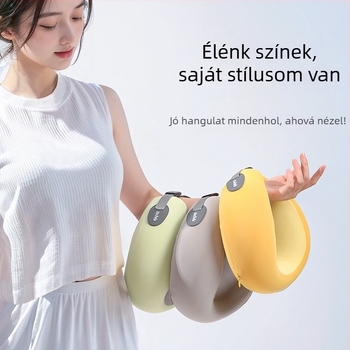 Memory foam U-alakú utazó nyakpárna, Ice Silk huzattal, modern minimalista stílus, hordozható repülőútra