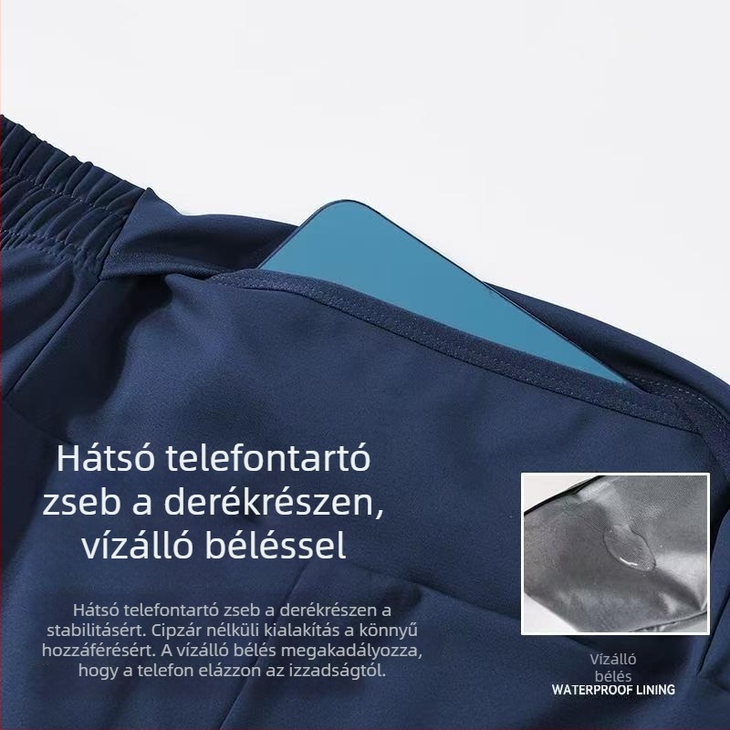 2025 Új Őszi-Téli Magas Rugalmasságú Kétoldalasan Bolyhosított Meleg Futó Nadrág Telefonzsebbel Edzéshez