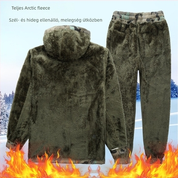 Téli fleece bélelt kamuflázs munkaruha szett – vízálló, szélálló, meleg (felső és alsó)
