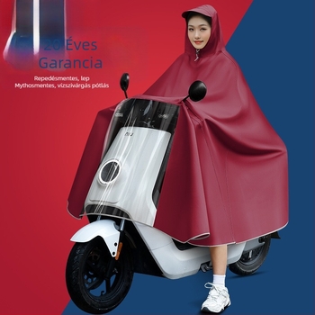 Női esőponcho elektromos járművekhez (elektromos kerékpár és motorkerékpár), hosszú, teljes testet fedő, vastag PVC anyag PU ragasztóréteggel