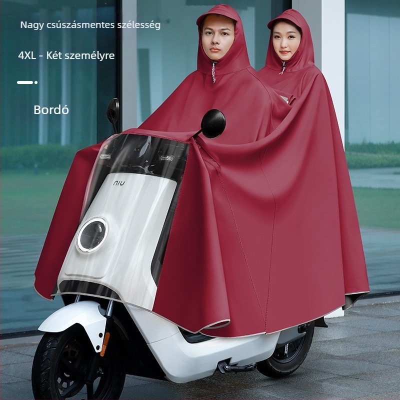 Női esőponcho elektromos járművekhez (elektromos kerékpár és motorkerékpár), hosszú, teljes testet fedő, vastag PVC anyag PU ragasztóréteggel