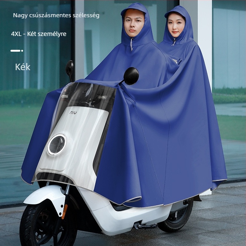 Női esőponcho elektromos járművekhez (elektromos kerékpár és motorkerékpár), hosszú, teljes testet fedő, vastag PVC anyag PU ragasztóréteggel