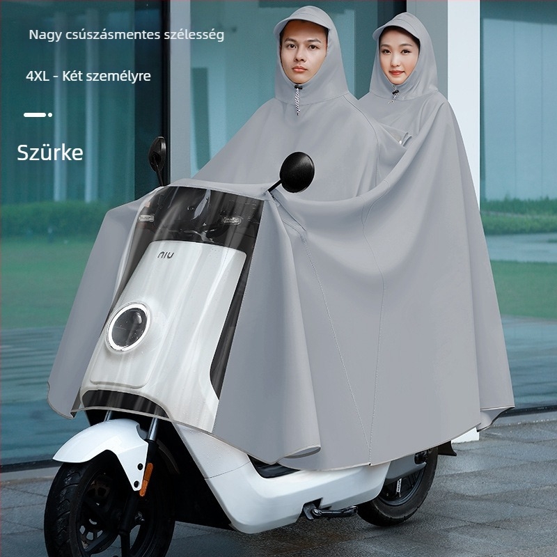 Női esőponcho elektromos járművekhez (elektromos kerékpár és motorkerékpár), hosszú, teljes testet fedő, vastag PVC anyag PU ragasztóréteggel