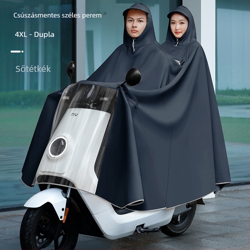Női esőponcho elektromos járművekhez (elektromos kerékpár és motorkerékpár), hosszú, teljes testet fedő, vastag PVC anyag PU ragasztóréteggel