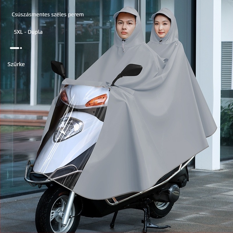 Női esőponcho elektromos járművekhez (elektromos kerékpár és motorkerékpár), hosszú, teljes testet fedő, vastag PVC anyag PU ragasztóréteggel