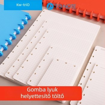 Kw-trio/kedeyou 07910R belső mag cseréje gomba-lyuk kötőhöz, Lazán cserélhető refill, Papír, 50 lap