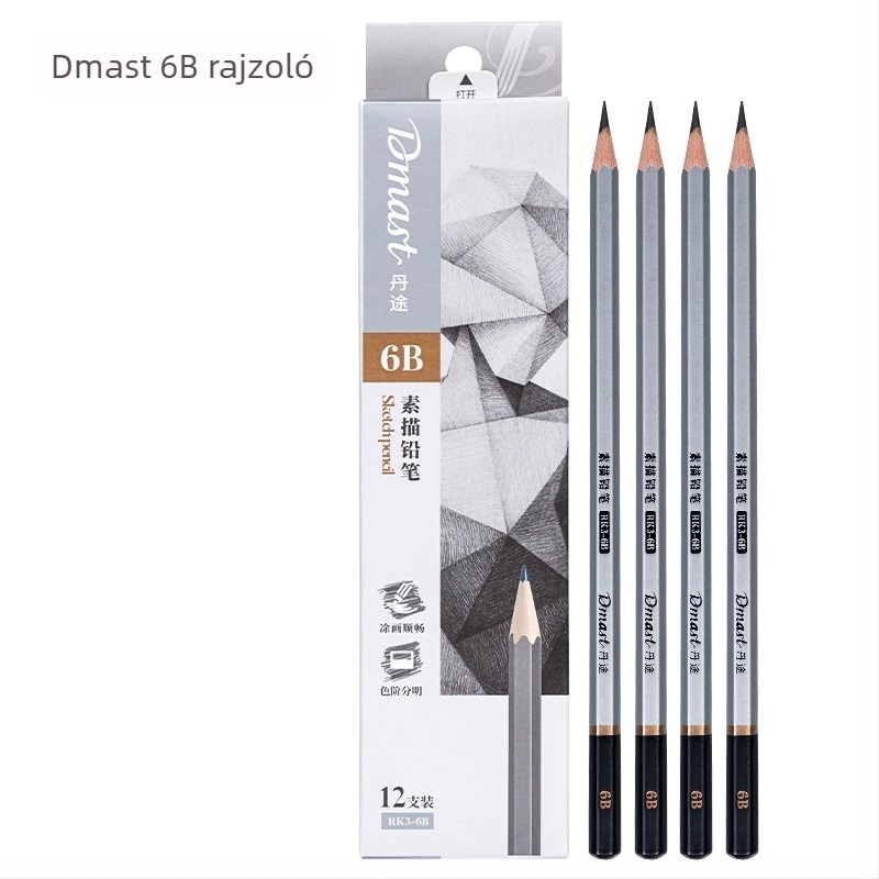 Deli RK3-2B Dantu Szkicceruza, hatszögletű fa test, 2B grafit, 12 darab/doboz