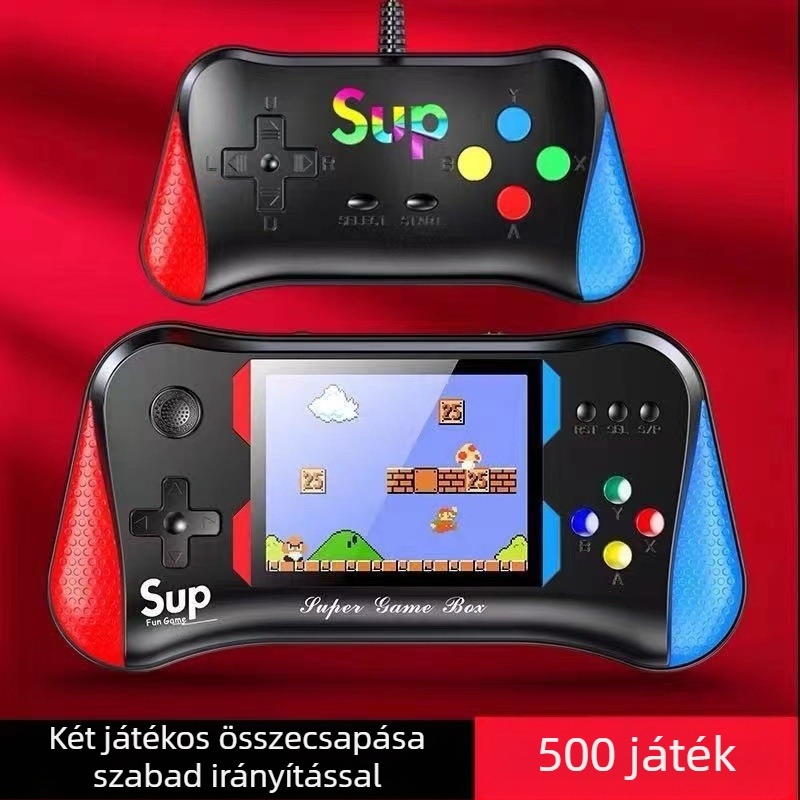 X7m Nosztalgikus kézikonzol 500 beépített játékkal, TV-kimenet, két vezérlő, 4GB memória