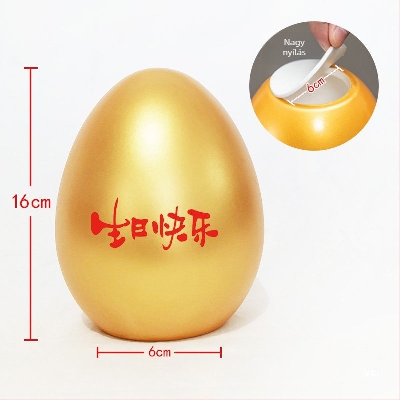 Arany születésnapi tojás rozsdamentes acélból – Japán/Koreai stílus, ajándék dobozos csomagolás, termékkód 1010816039