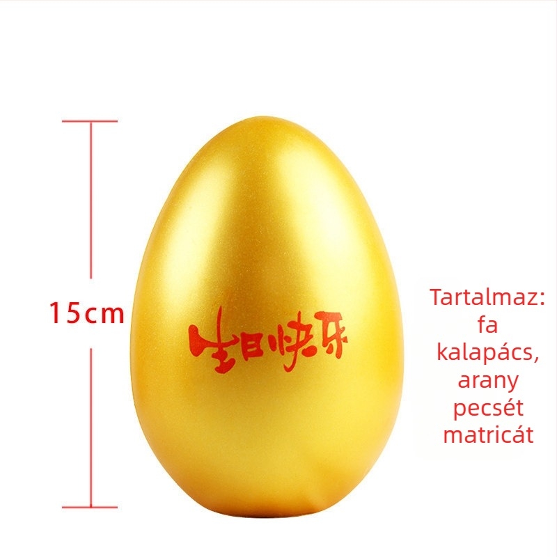 Arany születésnapi tojás rozsdamentes acélból – Japán/Koreai stílus, ajándék dobozos csomagolás, termékkód 1010816039