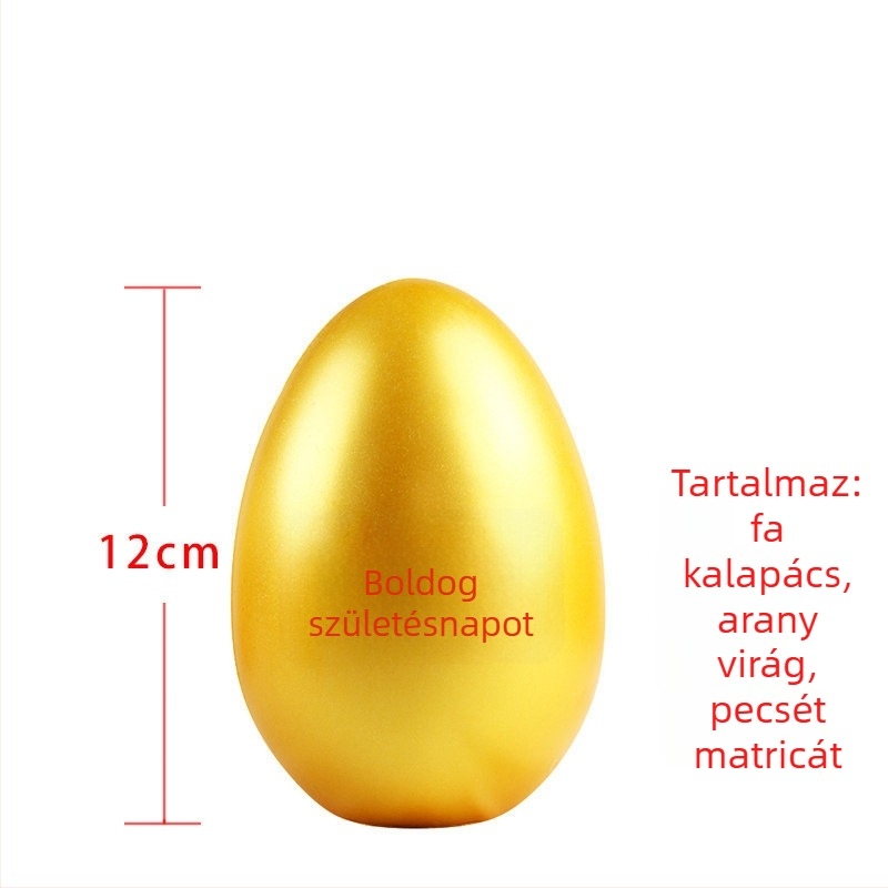 Arany születésnapi tojás rozsdamentes acélból – Japán/Koreai stílus, ajándék dobozos csomagolás, termékkód 1010816039