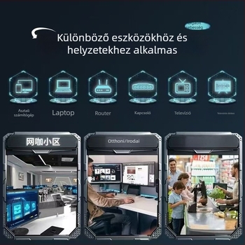 Cat6 Gigabit Ethernet kábel kültéri, otthoni használatra, routerhez és megfigyeléshez