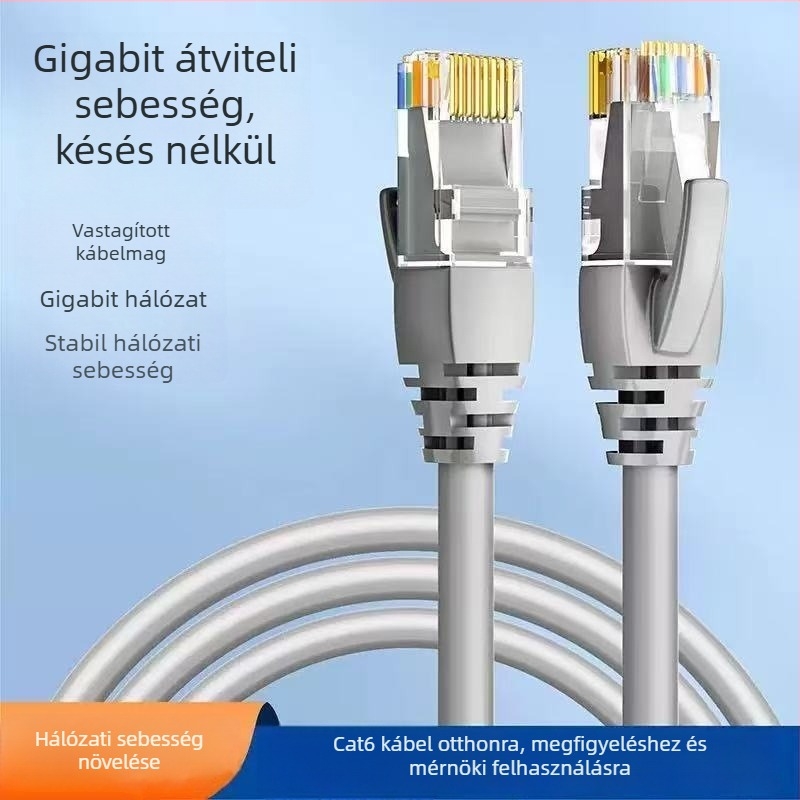Cat6 Gigabit Ethernet kábel kültéri, otthoni használatra, routerhez és megfigyeléshez