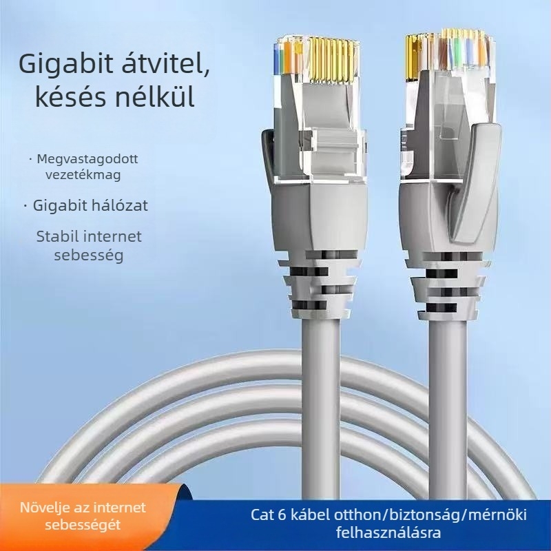Cat6 Gigabit Ethernet kábel kültéri, otthoni használatra, routerhez és megfigyeléshez