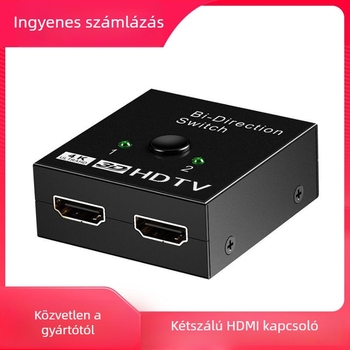HDMI 2x1 AB kapcsoló, 2 bemenetből 1 kimenet, távoli ébresztés nélkül, tápellátás-kezelés nélkül
