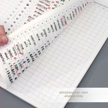 Füzet leválasztható lapokkal angol nyelv tanulásához – Ebbinghaus felejtési görbe, nosztalgikus retro stílus, PP borító, papír tartalom