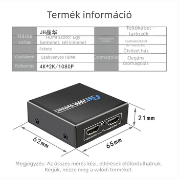 Jinghua HDMI osztó F210 1x2 kapcsoló, 1080P