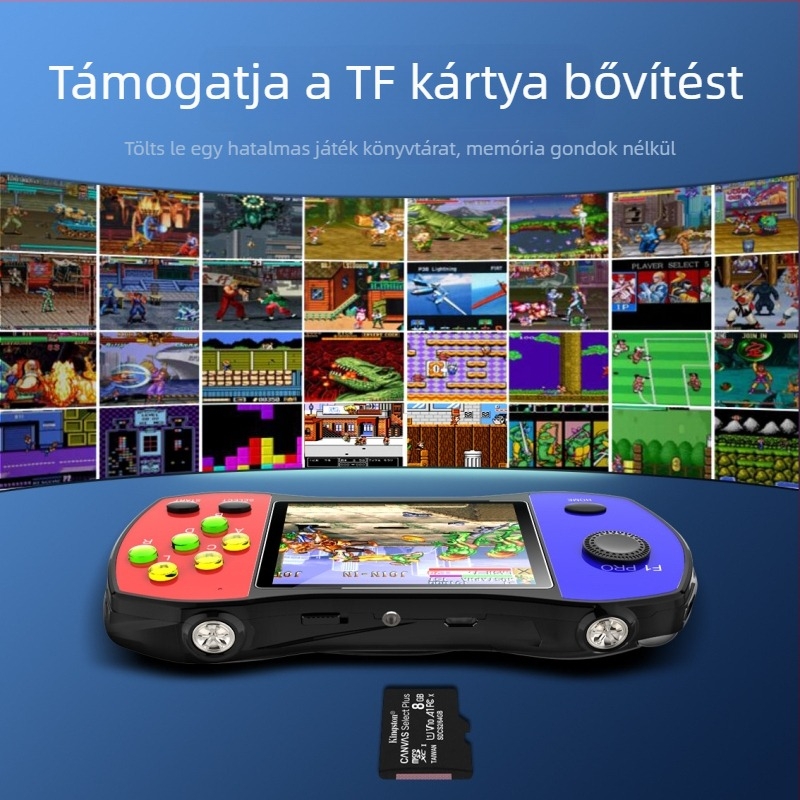 Versenyszerű kézi játékkonzol RPG játékokkal, 16 bites OS, 256 MB memória, USB interfész, TV csatlakozás