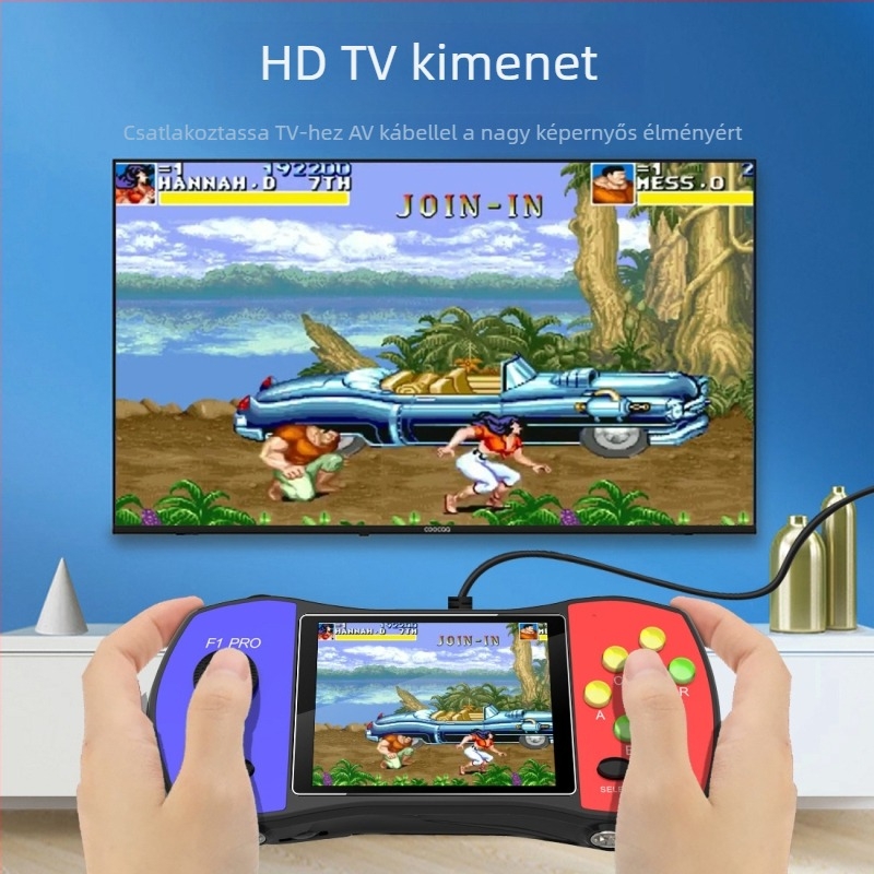 Versenyszerű kézi játékkonzol RPG játékokkal, 16 bites OS, 256 MB memória, USB interfész, TV csatlakozás