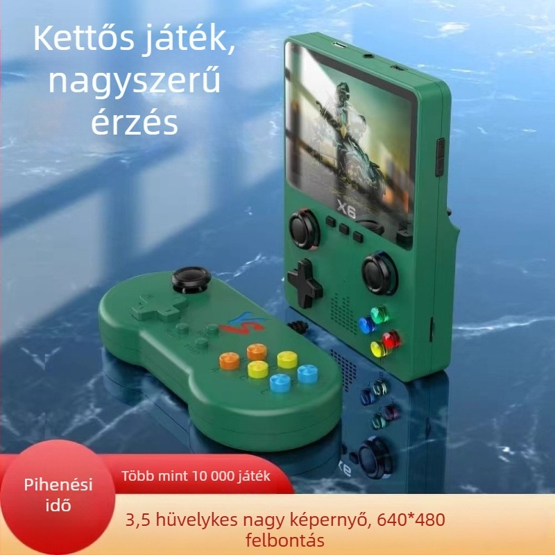 Retro hordozható játékkonzol 256 GB memóriával, Linux operációs rendszerrel, HDMI kimenettel, RPG-támogatással és felhasználó által letöltött játékformátumokkal