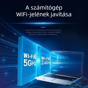 Vezeték nélküli USB hálózati kártya - Driver-mentes működés, WiFi 6 támogatás; Gigabit Ethernet kompatibilitás (10/100/1000 Mbps, USB, Ethernet)