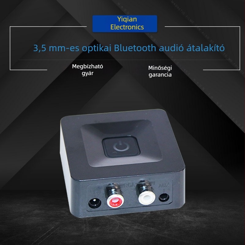 Yiquan YQ-863 Bluetooth 5.0 konverter kettős 3,5 mm-es kimenetekkel és optikai audióval, 0,8 m kábel
