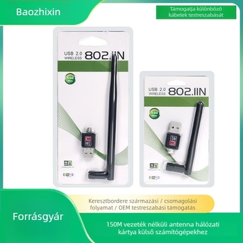 USB vezeték nélküli hálózati kártya 2DB – 300Mbps, USB interfész, IEEE 802.11b/g/n