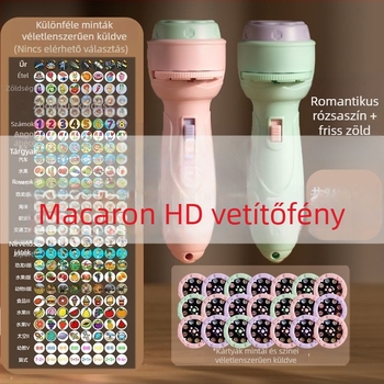 Gyerekeknek szóló LED-projekciós zseblámpa-játék, oktatási funkciókkal (mintázat-alapú olvasás, fénykibocsátás és helyzet-szimuláció); műanyagból, 4–6 éveseknek