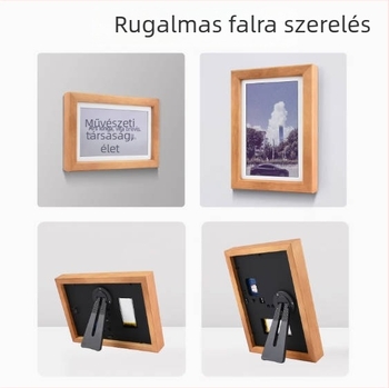 ACEP7 digitális fotókeret E Ink kijelzővel, beépített RTC-vel, masszív fa kerettel