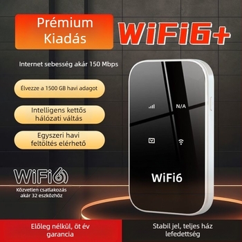 Hordozható WiFi 6 router USB 2.0 interfésszel, tűzfal, FCC Class B, akár 300 Mbps