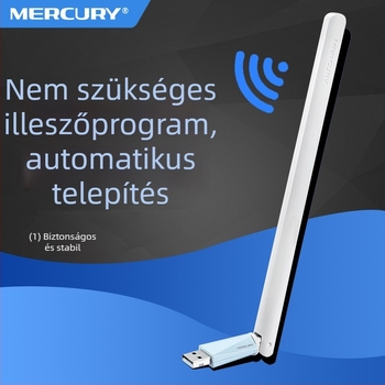 Mercury AX300 USB-s vezeték nélküli hálózati kártya antenna UX3H asztali számítógépekhez és notebookokhoz — Ethernet 10/100 Mbps, illesztőprogram-mentes