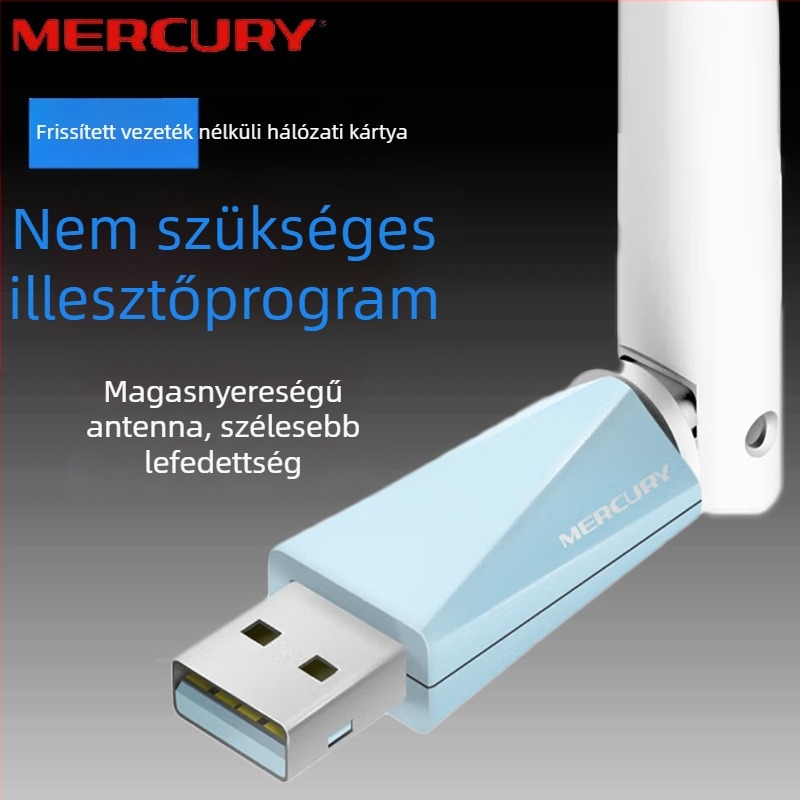Mercury AX300 USB-s vezeték nélküli hálózati kártya antenna UX3H asztali számítógépekhez és notebookokhoz — Ethernet 10/100 Mbps, illesztőprogram-mentes
