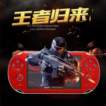 4,3 hüvelykes nagy képernyős hordozható játékkonzol 8GB memóriával, nosztalgikus kettős joystick PSP-stílusú, Retro X7