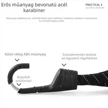 Kötöző szalag latex huzallal, felületkezelés poli propilén szállal, sokoldalú használat